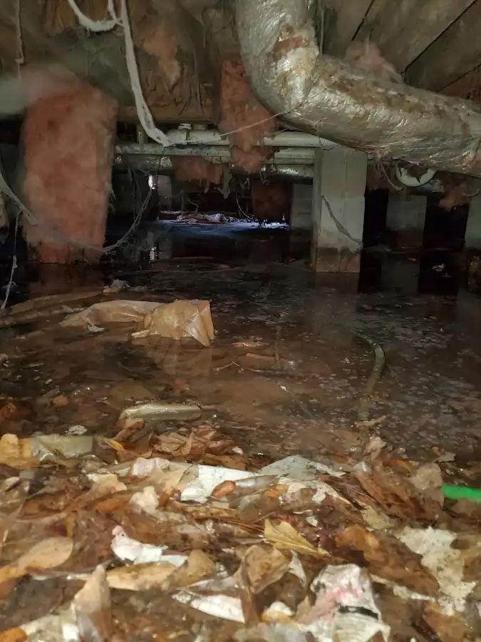 Crawl space flood assessment for Commercial Water Damage Restoration in Franklin Lakes
